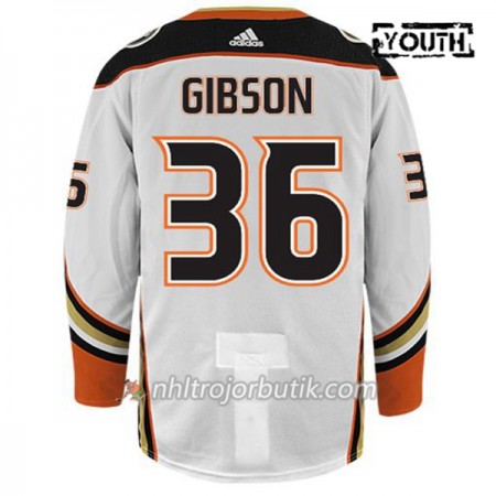 Barn Ishockey Anaheim Ducks Tröja JOHN GIBSON 36 Adidas Vit Authentic
